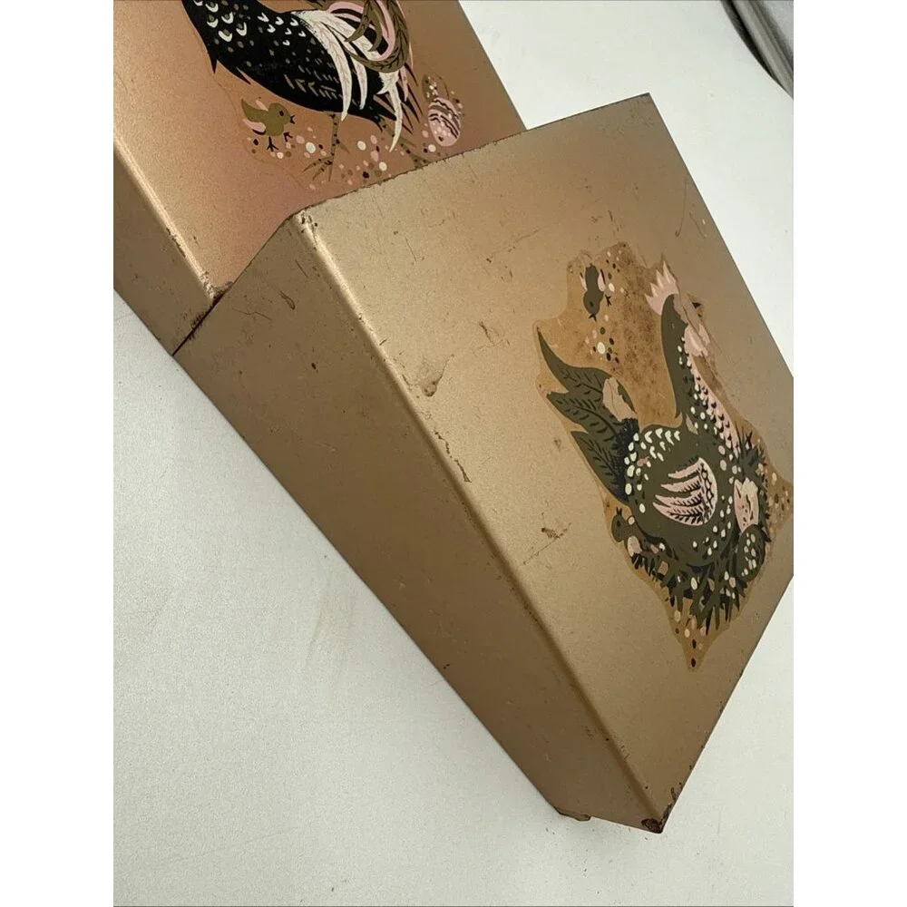 MCM Copper 3 Tier Wall Caddy Letter Mail Holder Roosters Vintage Organizer metal